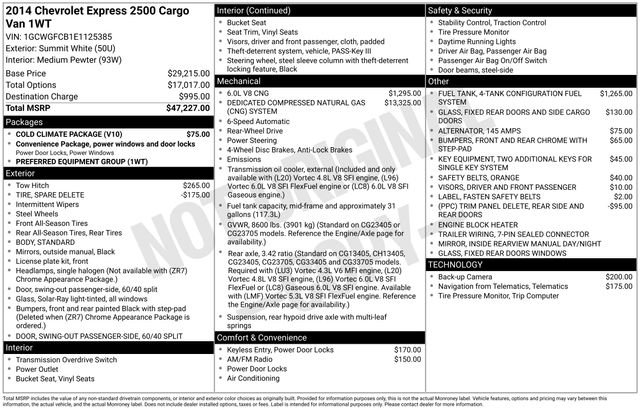 Used 2014 Chevrolet Express 2500 w/ Cold Climate Package image 31