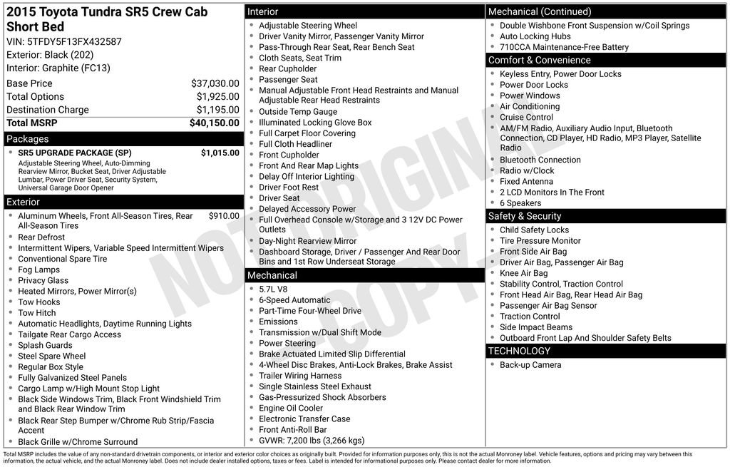 Used 2015 Toyota Tundra SR5 w/ SR5 Upgrade Package image 6