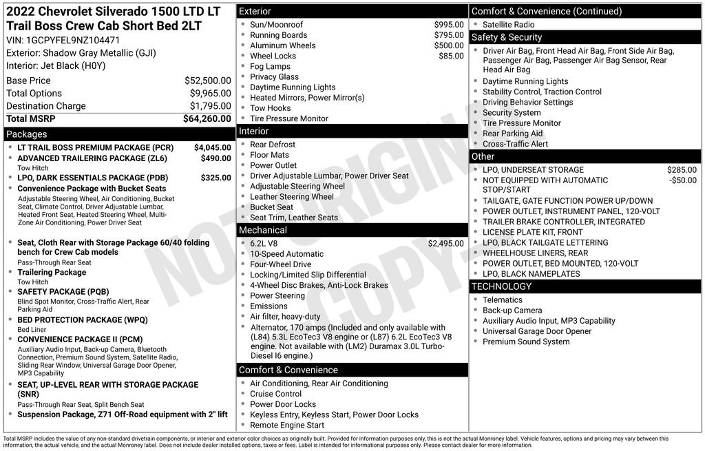 Used 2022 Chevrolet Silverado 1500 LT Trail Boss w/ LT Trail Boss Premium Package image 10