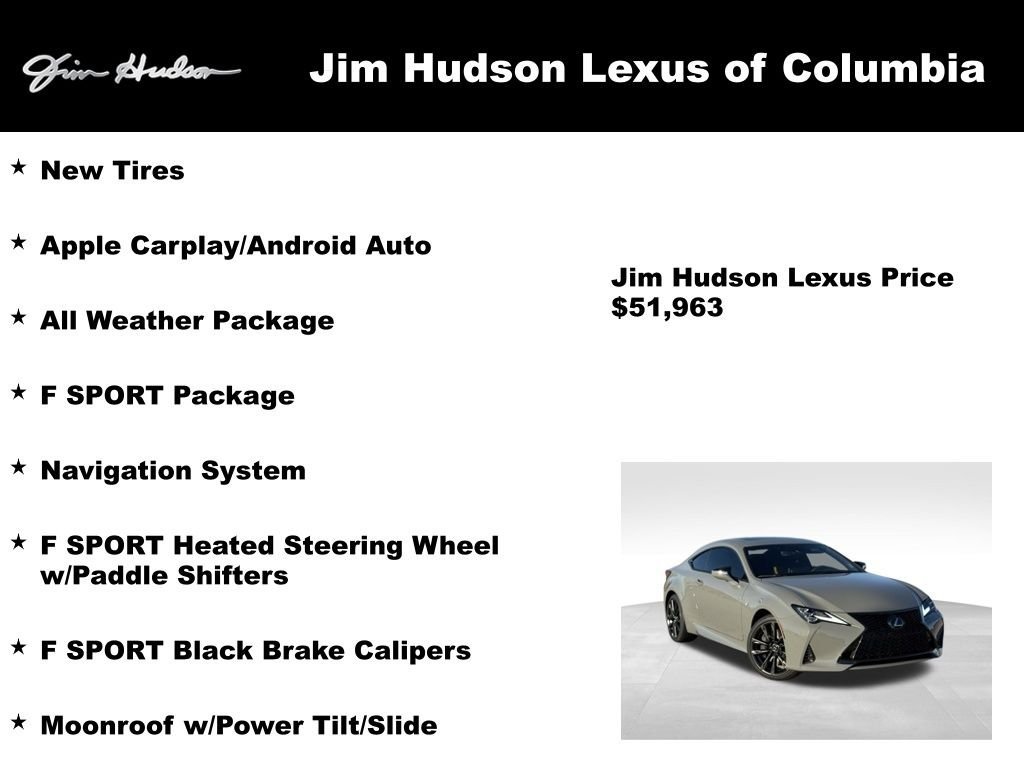 Certified 2024 Lexus RC 300 F Sport w/ Navigation Package RWD image 3