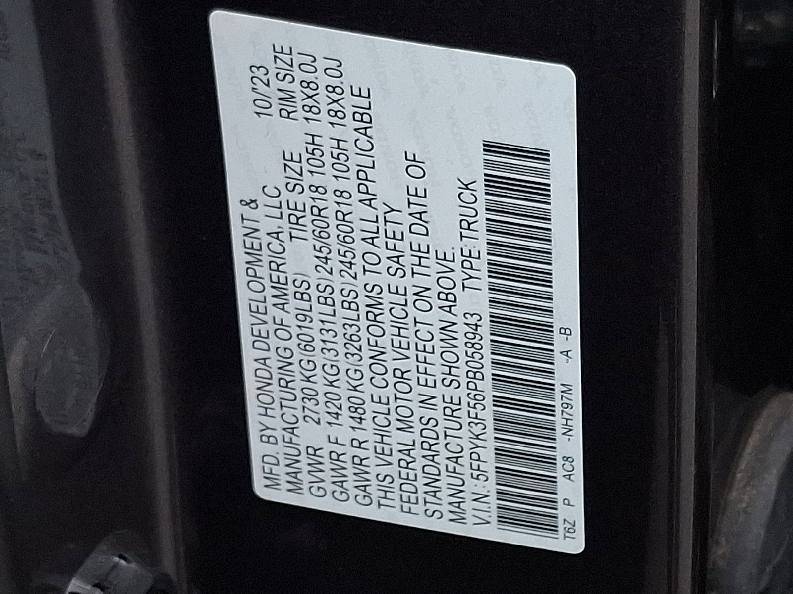 Used 2023 Honda Ridgeline RTL image 26