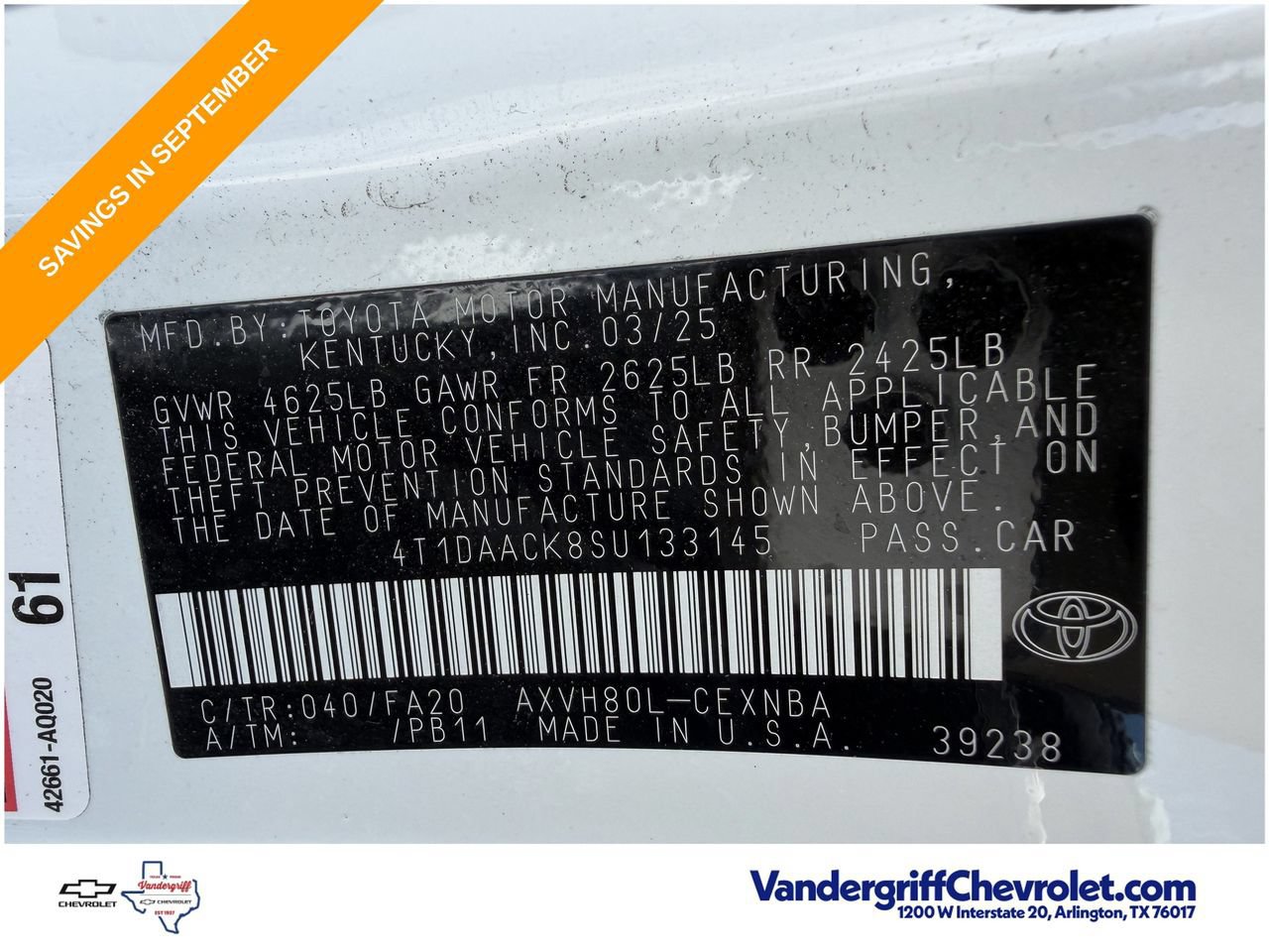 Used 2025 Toyota Camry LE FWD image 27