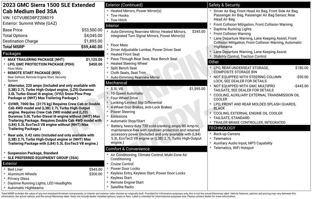 Used 2023 GMC Sierra 1500 SLE w/ Max Trailering Package image 6