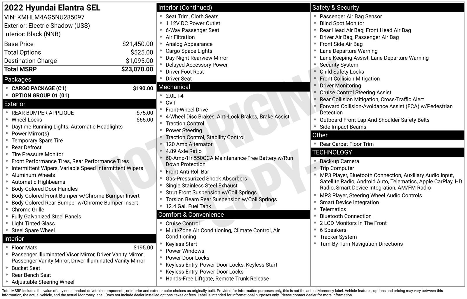 Used 2022 Hyundai Elantra SEL w/ Cargo Package FWD image 14