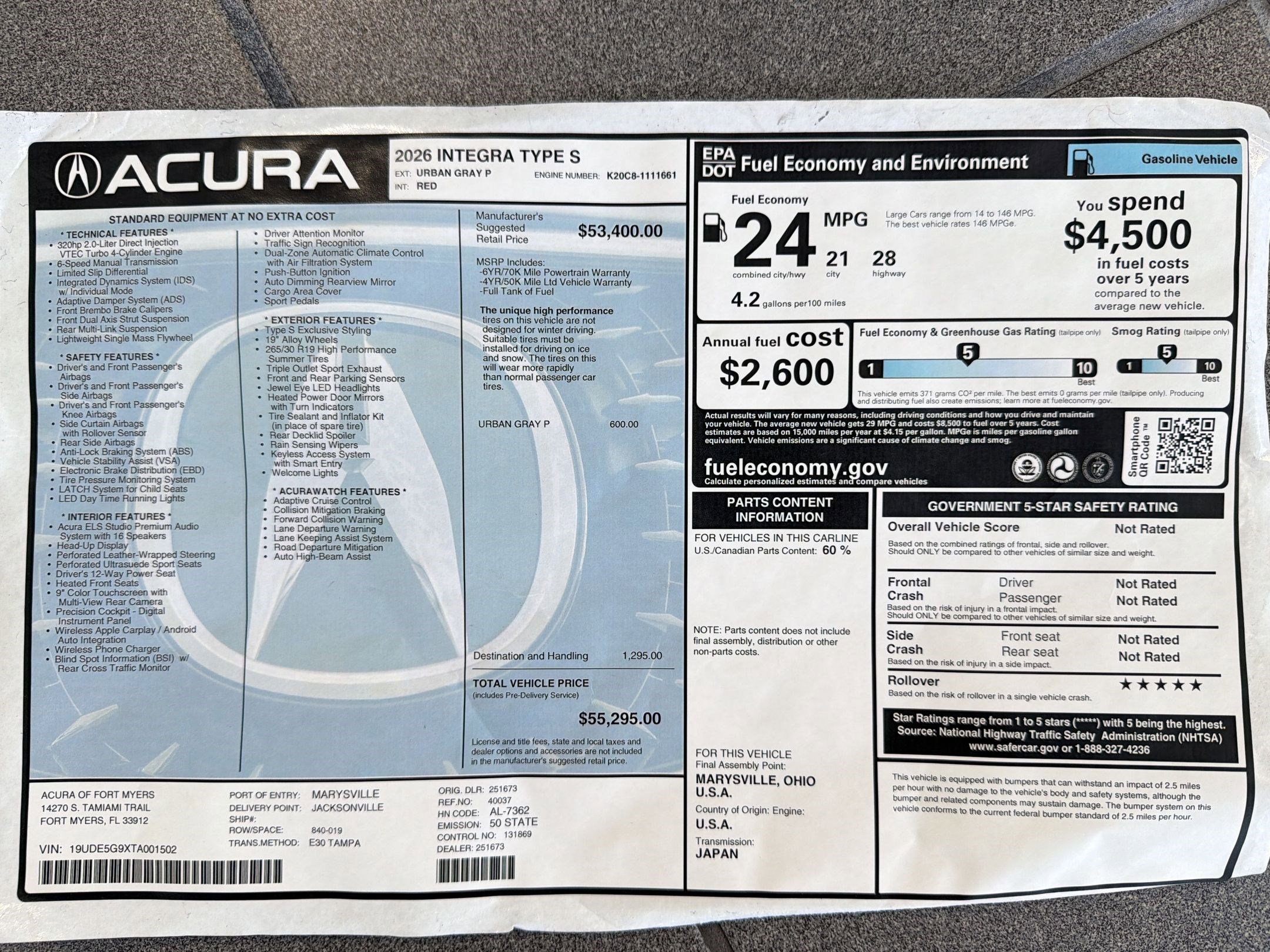 Used 2026 Acura Integra Type S FWD image 38