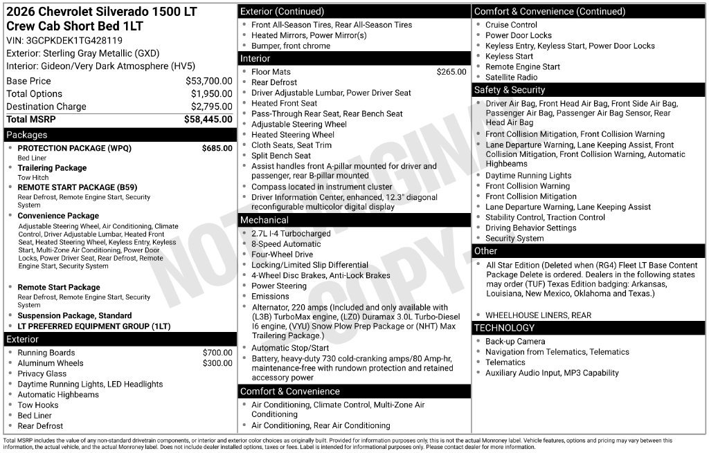 New 2026 Chevrolet Silverado 1500 LT w/ Protection Package AWD/4WD image 33