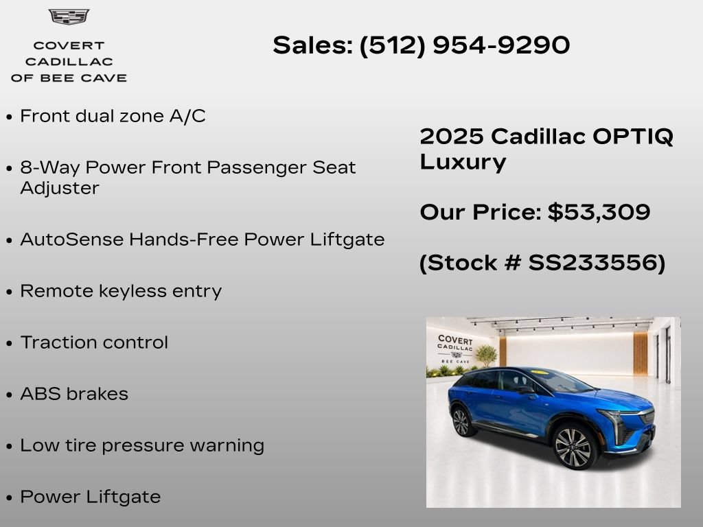 New 2025 Cadillac Optiq Luxury 2 w/ LPO, Floor Liner Package AWD/4WD image 21