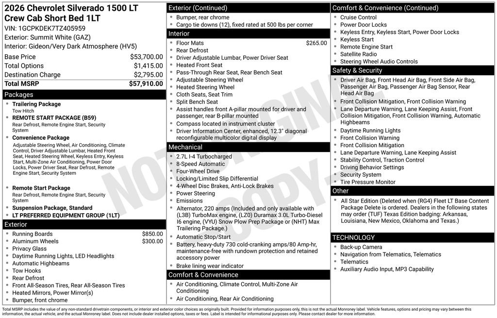 New 2026 Chevrolet Silverado 1500 LT AWD/4WD image 30