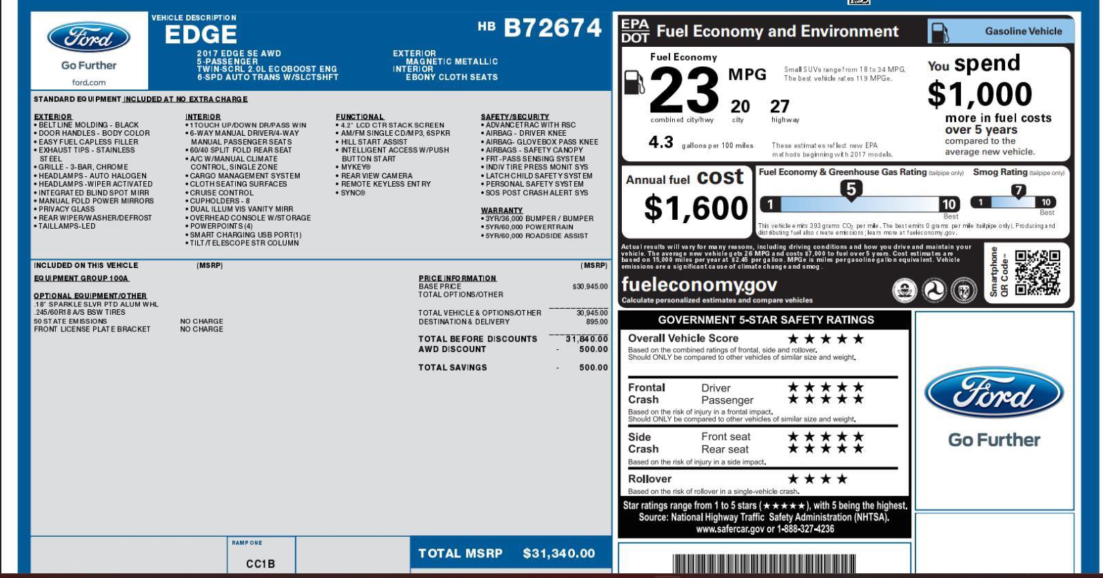 Used 2017 Ford Edge SE image 4