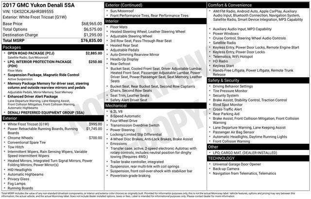 Used 2017 GMC Yukon Denali w/ Open Road Package image 7