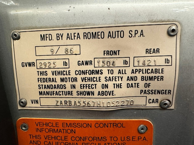 Used 1987 Alfa Romeo Spider Quadrifoglio image 10