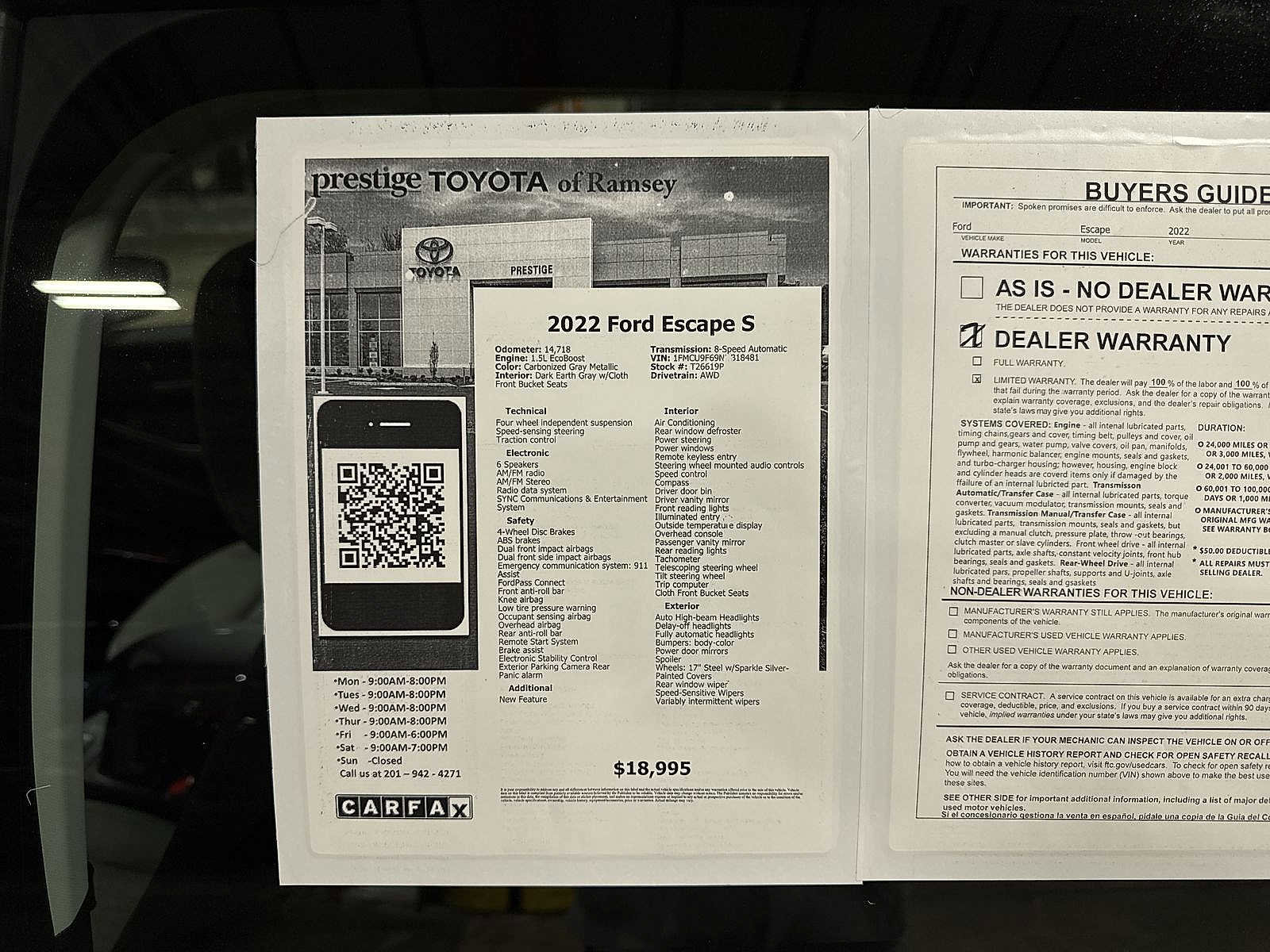 Used 2022 Ford Escape S image 13