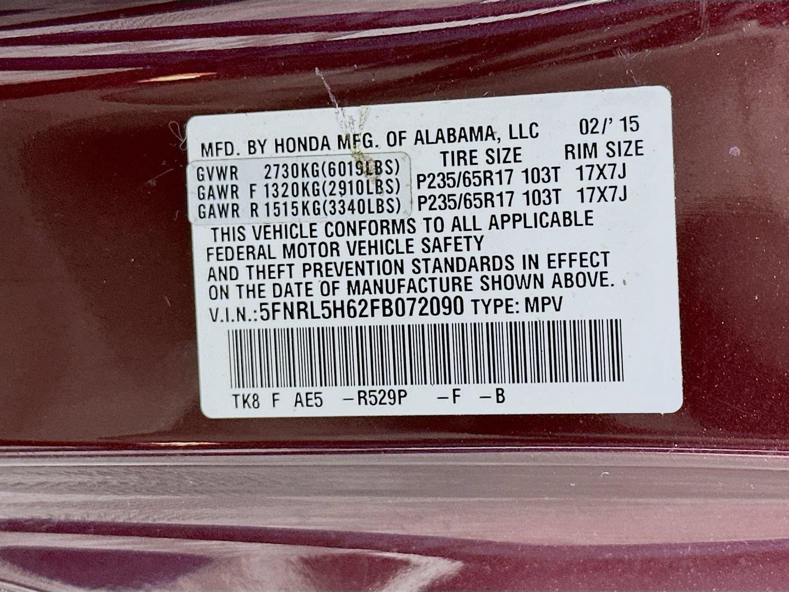 Used 2015 Honda Odyssey EX-L image 34