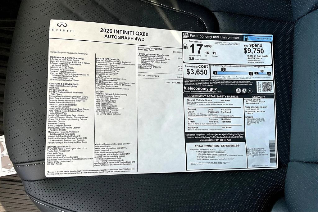 New 2026 INFINITI QX80 Autograph w/ Premium Cargo Package image 28