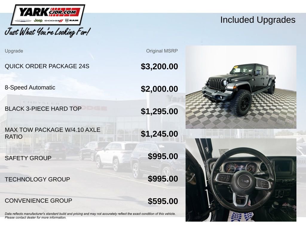Certified 2020 Jeep Gladiator Sport w/ Quick Order Package 24S AWD/4WD image 6