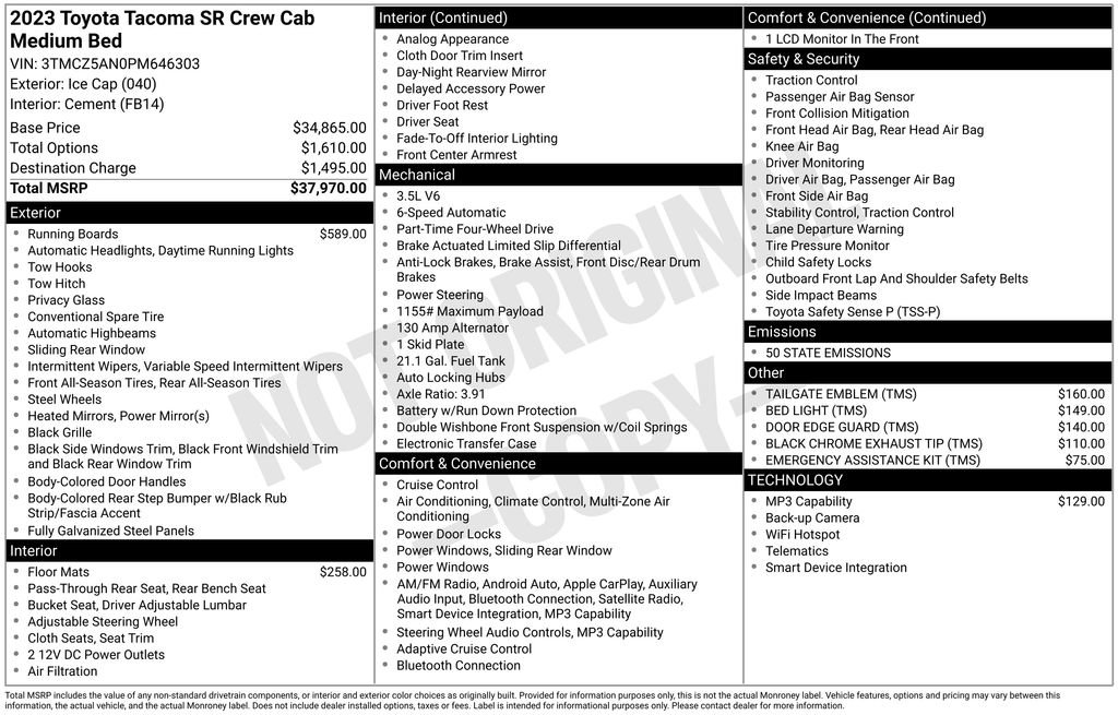 Used 2023 Toyota Tacoma SR image 2