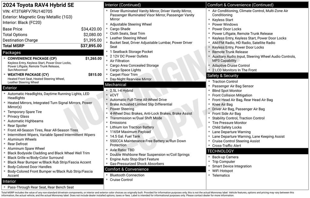 Used 2024 Toyota RAV4 SE w/ Convenience Package AWD/4WD image 37