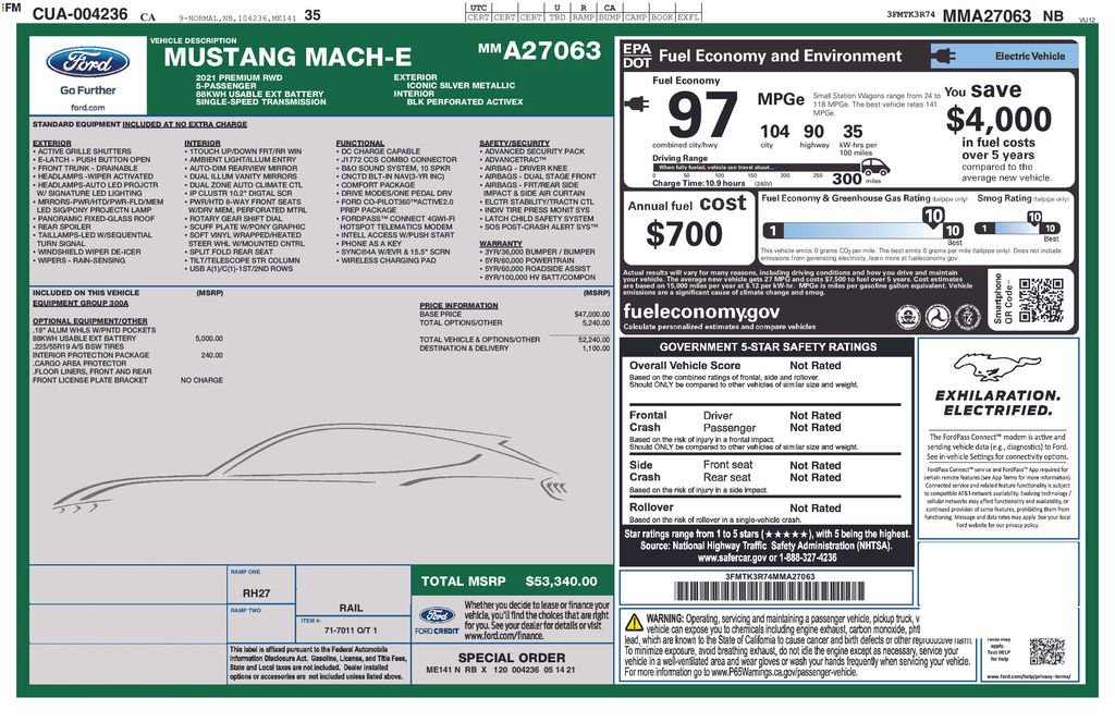 Certified 2021 Ford Mustang Mach-E Premium RWD image 35