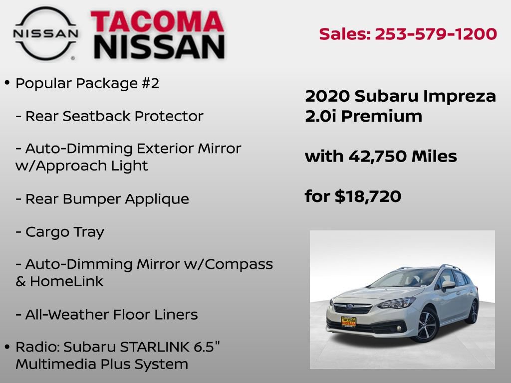 Used 2020 Subaru Impreza Premium w/ Popular Package #2 image 6