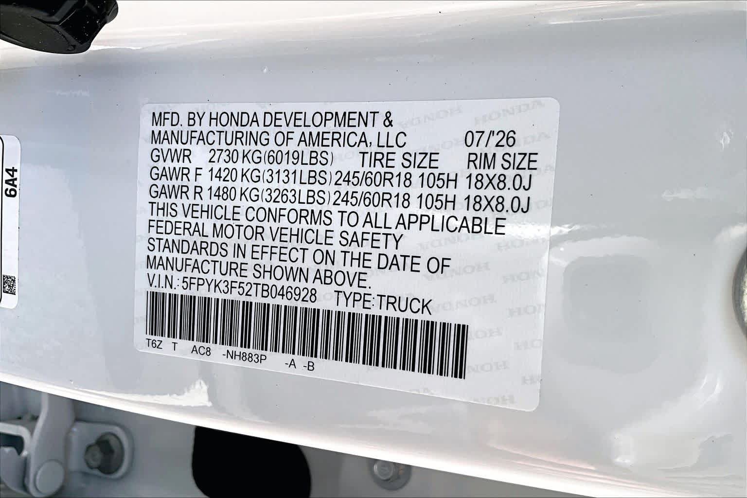 New 2026 Honda Ridgeline RTL image 14