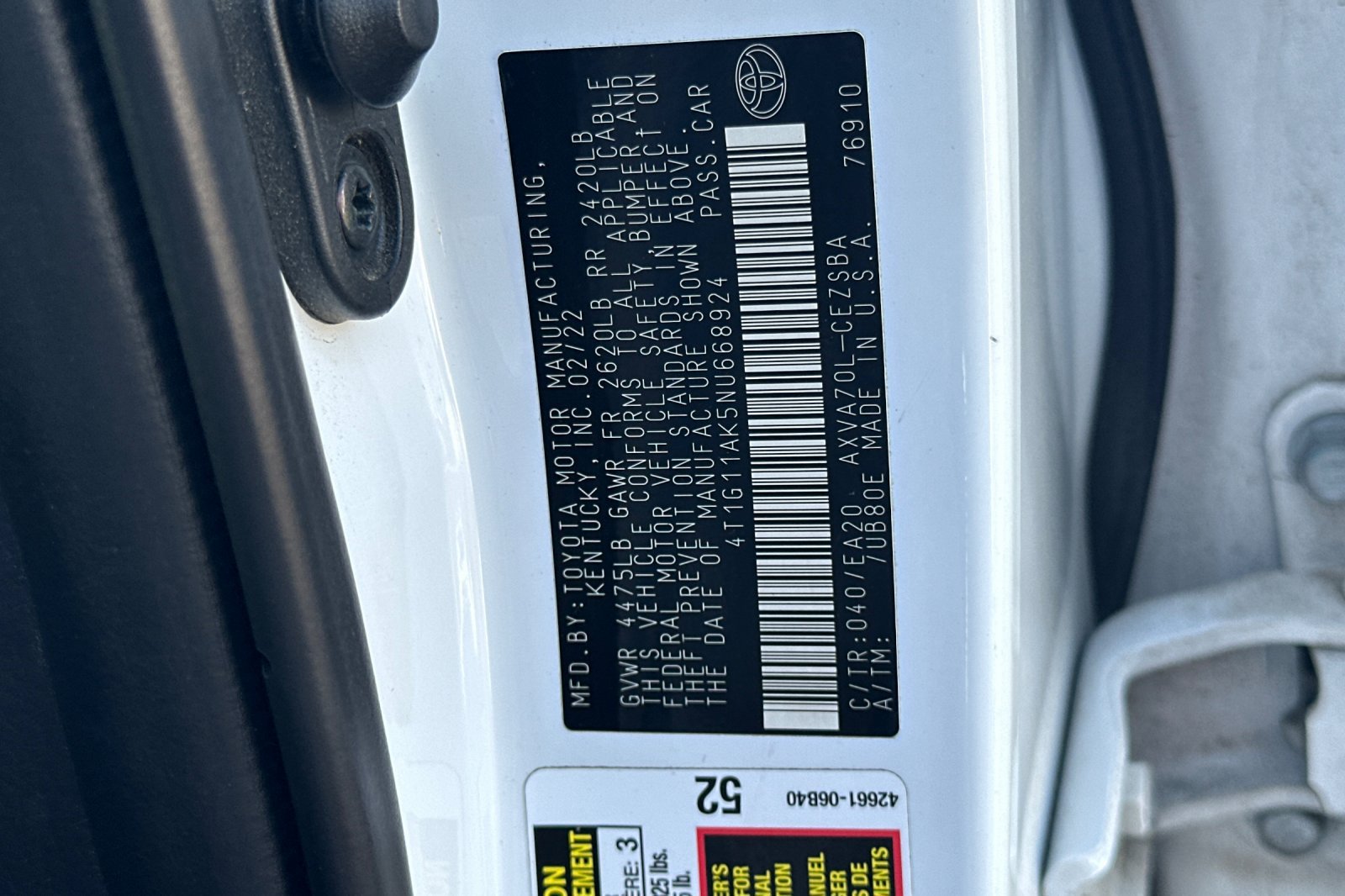 Certified 2022 Toyota Camry SE FWD image 27