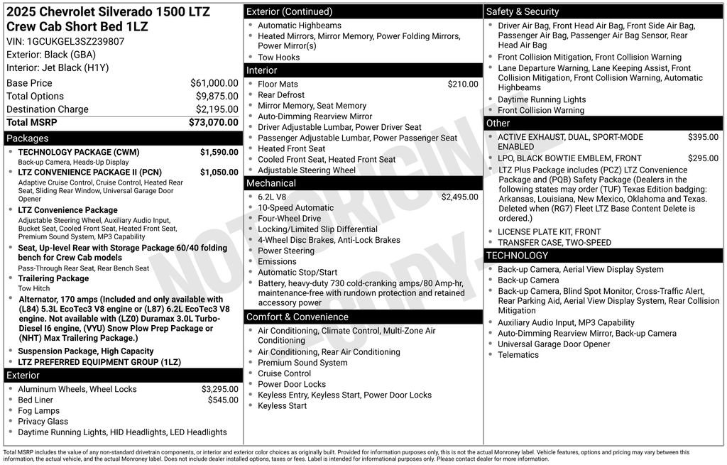 Certified 2025 Chevrolet Silverado 1500 LTZ w/ Technology Package AWD/4WD image 2