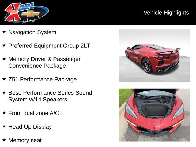 Used 2025 Chevrolet Corvette Stingray Preferred Cpe w/ Z51 Performance Package RWD video 2
