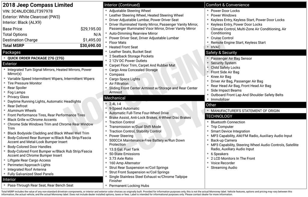 Certified 2018 Jeep Compass Limited AWD/4WD image 37
