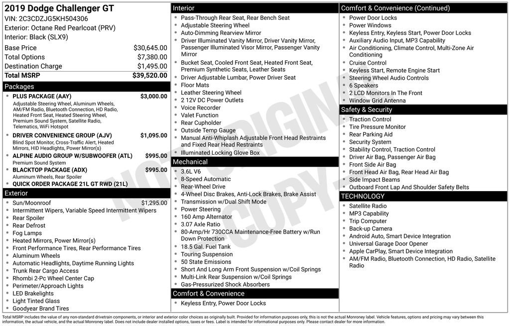 Used 2019 Dodge Challenger GT w/ Plus Package image 6