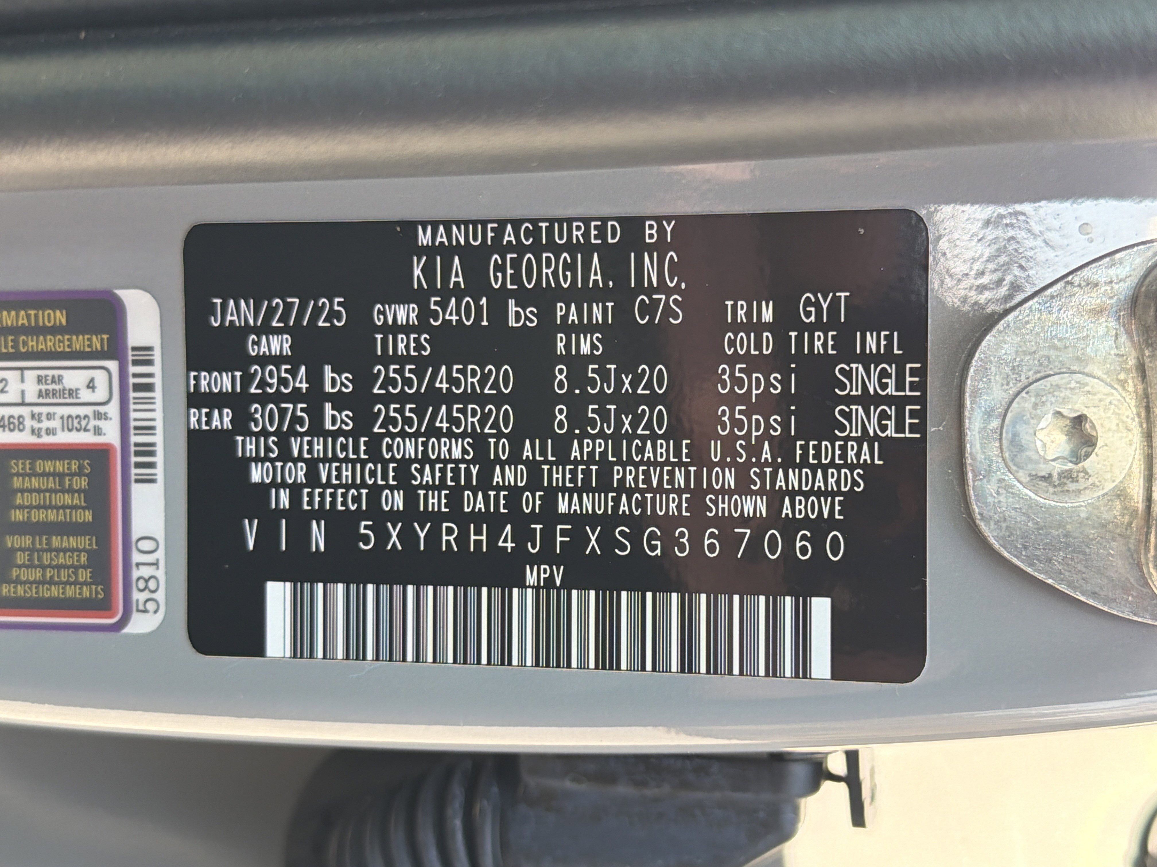 Used 2025 Kia Sorento EX w/ Panoramic Sunroof Package image 38