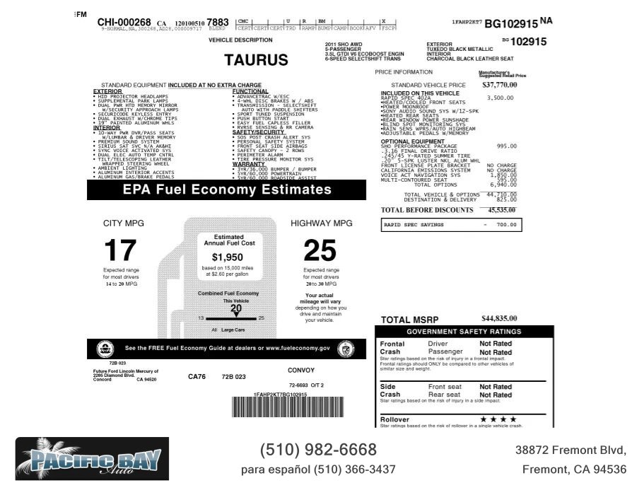 Used 2011 Ford Taurus SHO w/ 402A Rapid Spec Order Code image 28