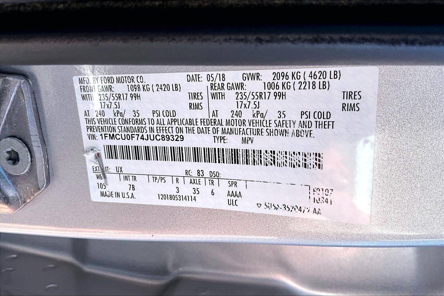 Used 2018 Ford Escape S FWD image 30