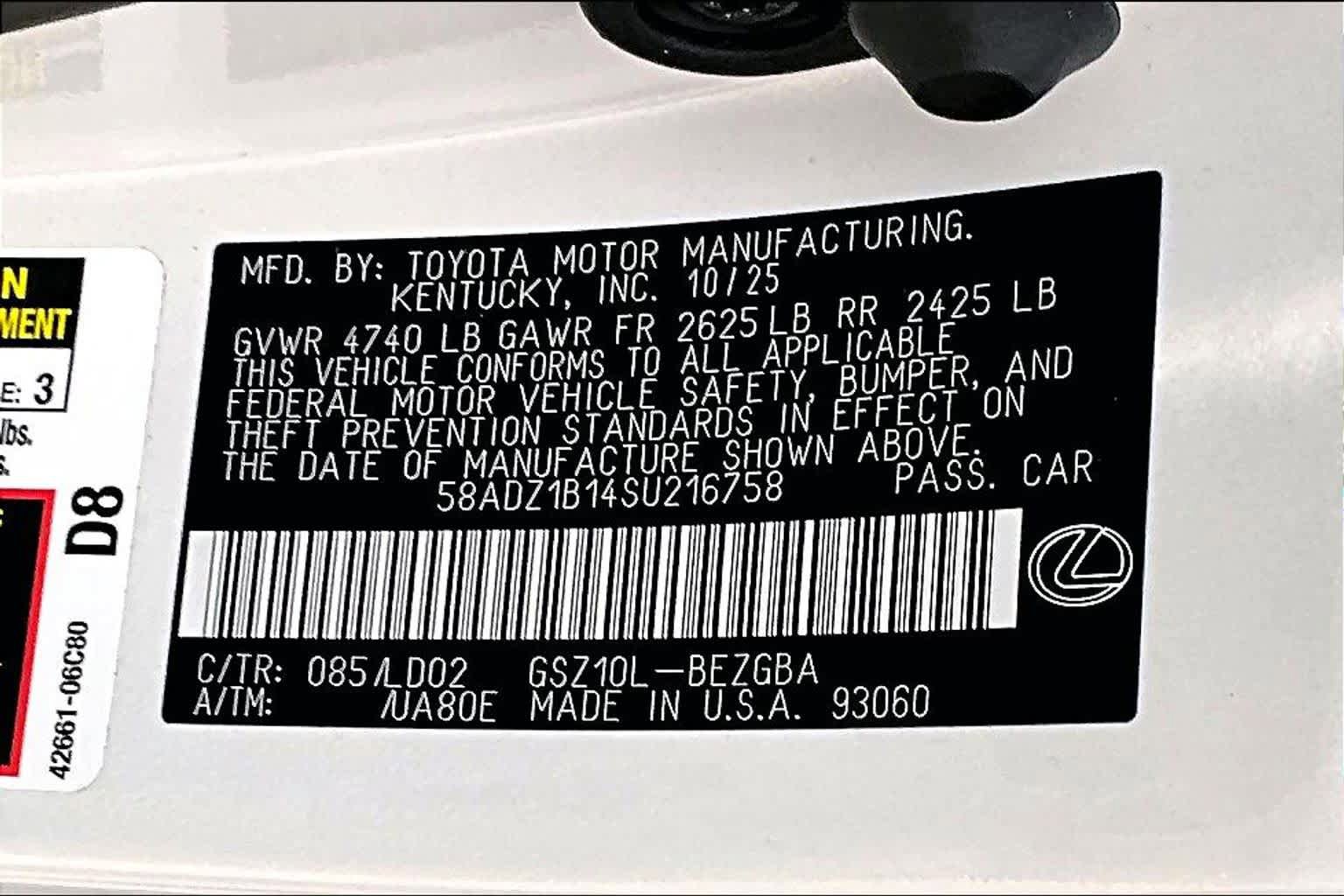 Used 2025 Lexus ES 350 w/ Premium Package FWD image 38