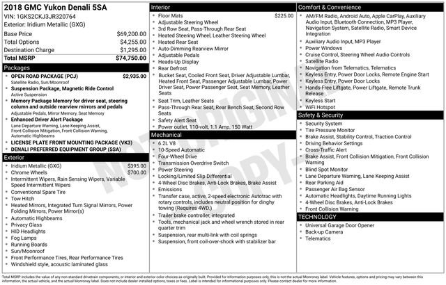 Used 2018 GMC Yukon Denali w/ Open Road Package image 45