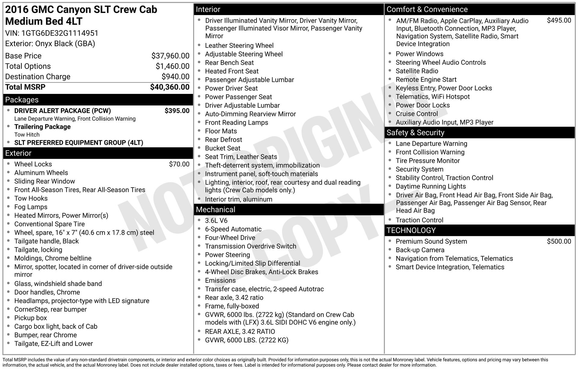 Used 2016 GMC Canyon SLT w/ Driver Alert Package image 4