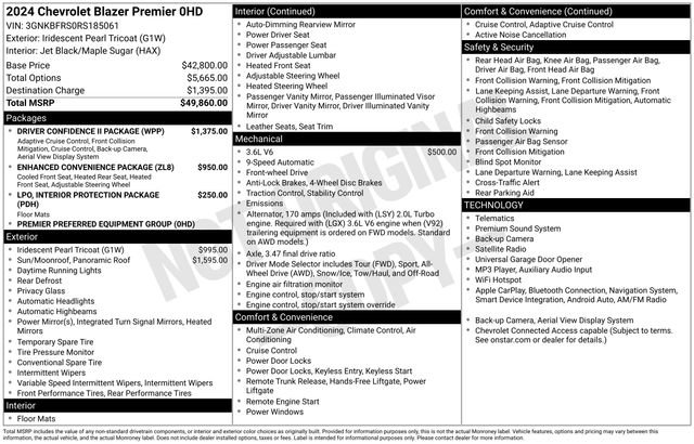 Used 2024 Chevrolet Blazer Premier w/ Driver Confidence II Package FWD image 29