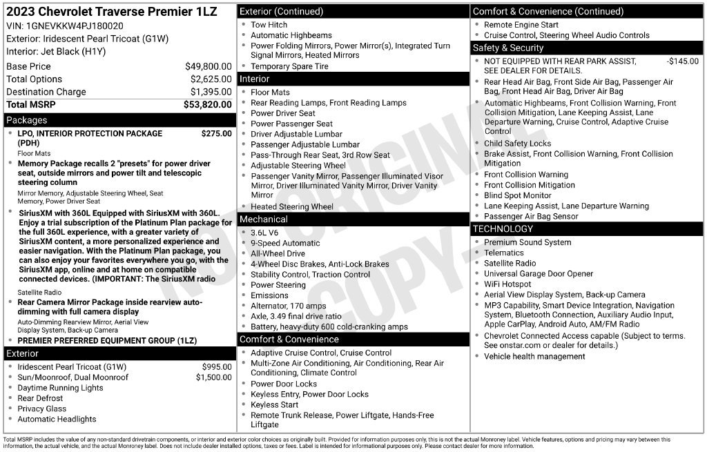 Used 2023 Chevrolet Traverse Premier AWD/4WD image 3