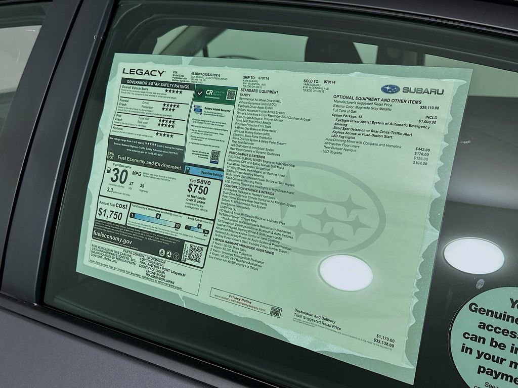 New 2025 Subaru Legacy Premium image 12