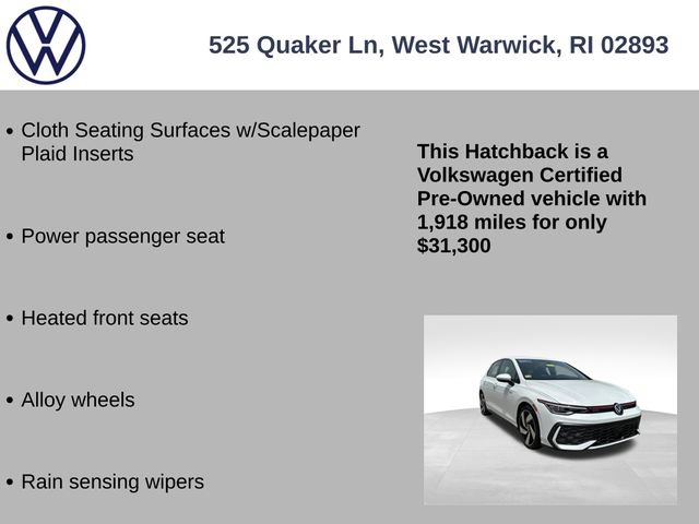 Certified 2025 Volkswagen GTI S FWD image 19