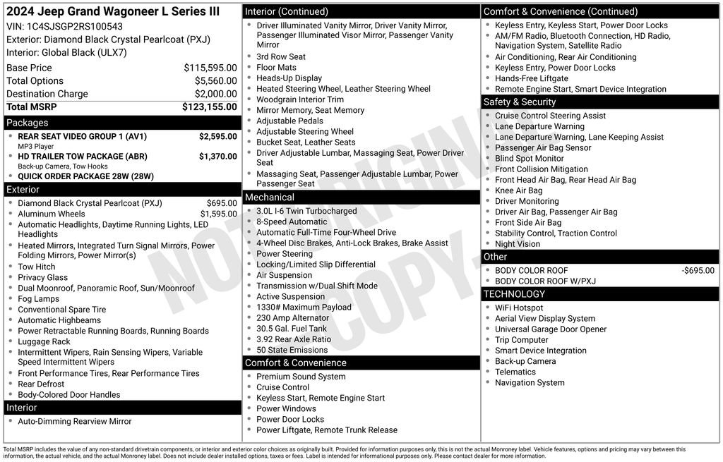 New 2024 Jeep Grand Wagoneer L Series III w/ Rear Seat Video Group 1 image 6