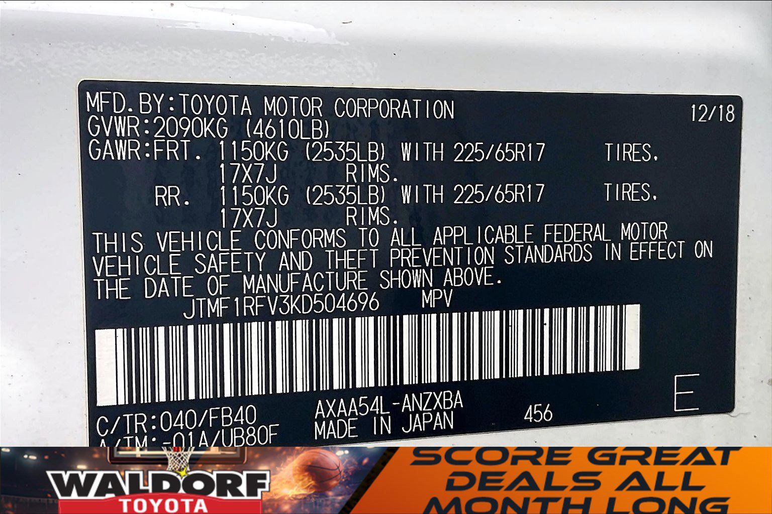Used 2019 Toyota RAV4 LE w/ All Weather Liner Package image 36