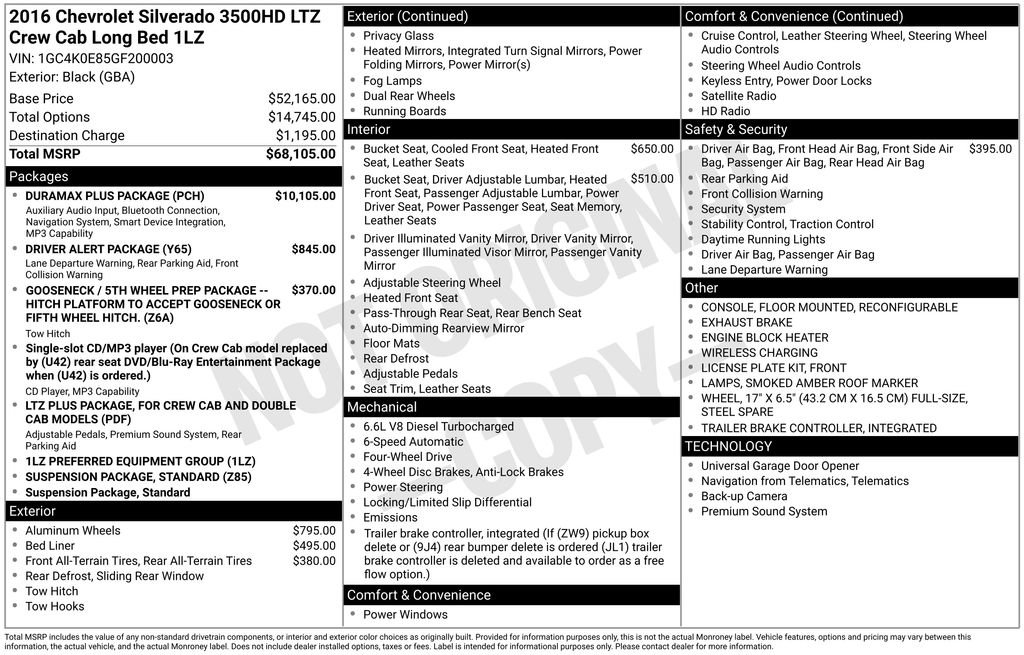 Used 2016 Chevrolet Silverado 3500 LTZ w/ Duramax Plus Package AWD/4WD image 5