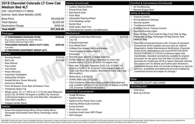 Used 2018 Chevrolet Colorado LT w/ LT Convenience Package image 10