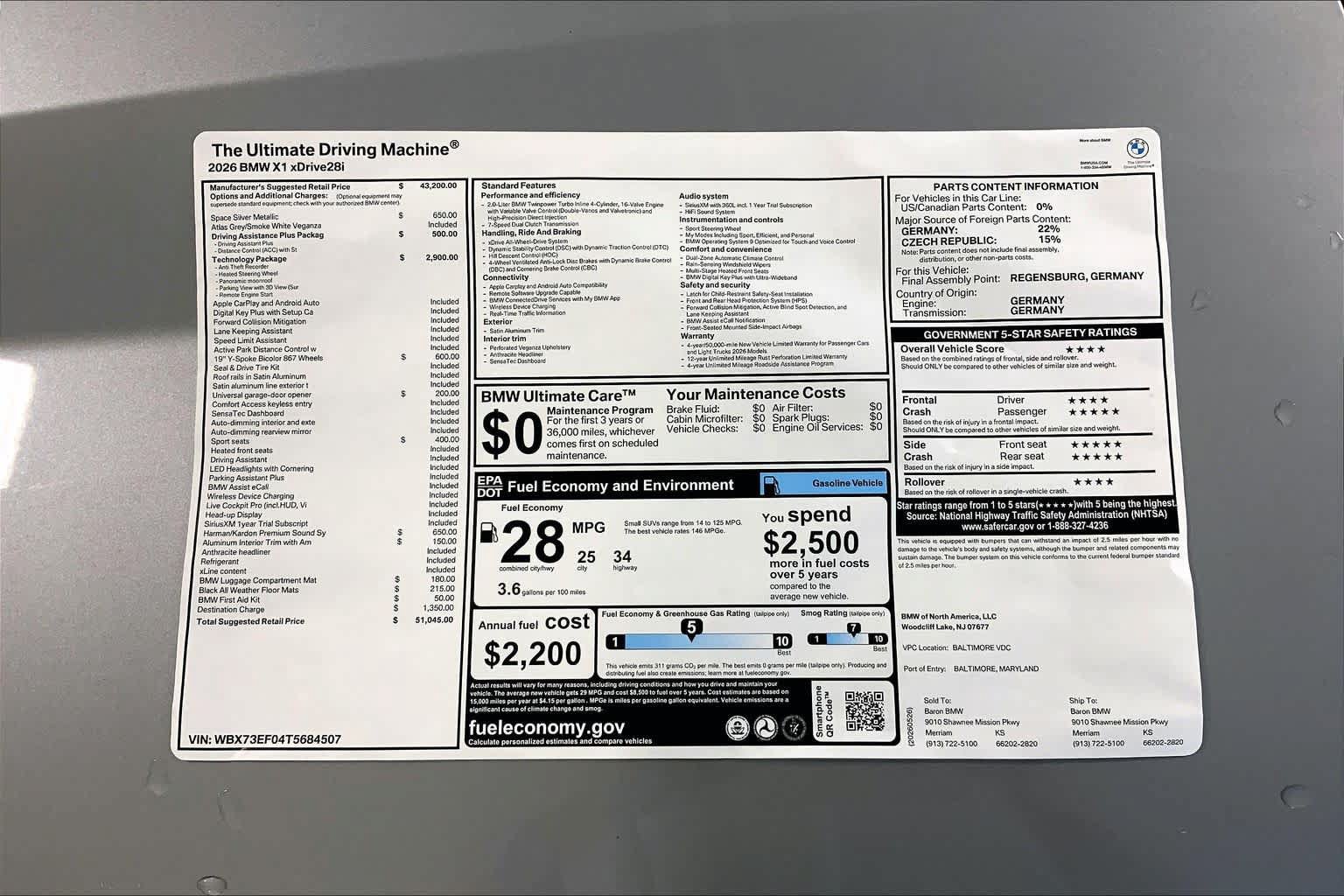 New 2026 BMW X1 xDrive28i w/ Technology Package AWD/4WD image 22