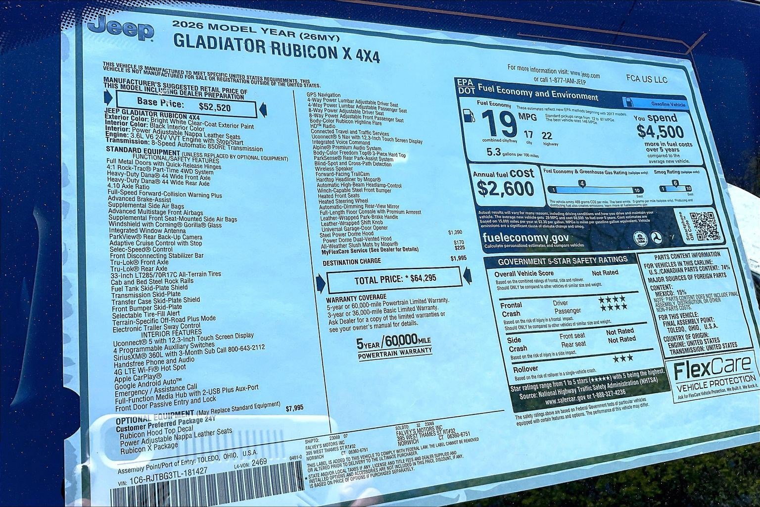 New 2026 Jeep Gladiator Rubicon AWD/4WD image 14