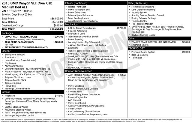 Used 2018 GMC Canyon SLT w/ Driver Alert Package AWD/4WD image 6