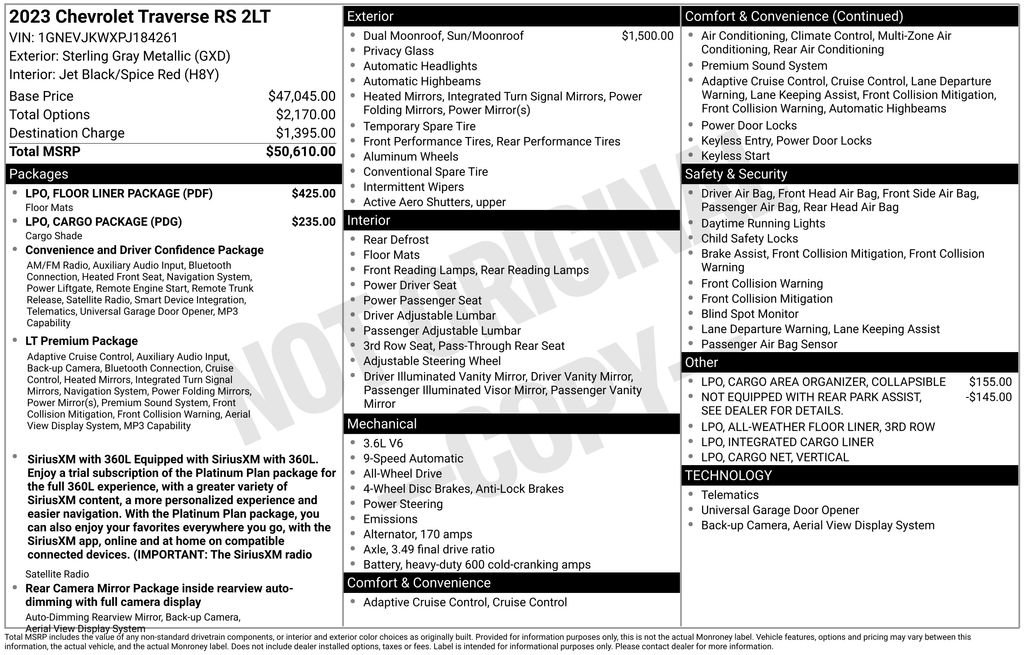Certified 2023 Chevrolet Traverse RS w/ LPO, Floor Liner Package AWD/4WD video 3