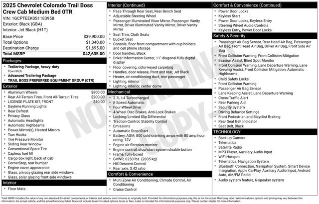 Used 2025 Chevrolet Colorado Trail Boss AWD/4WD image 21