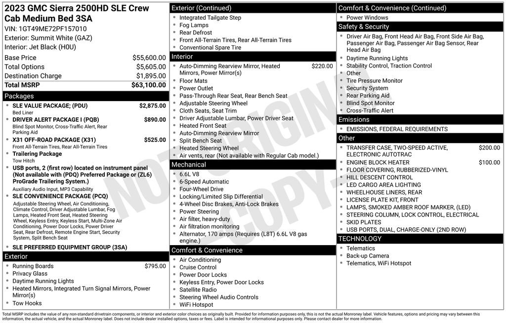 Used 2023 GMC Sierra 2500 SLE w/ SLE Value Package; image 29