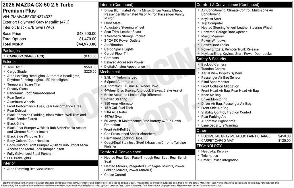 New 2025 MAZDA CX-50 2.5 Turbo w/ Cargo Package image 4